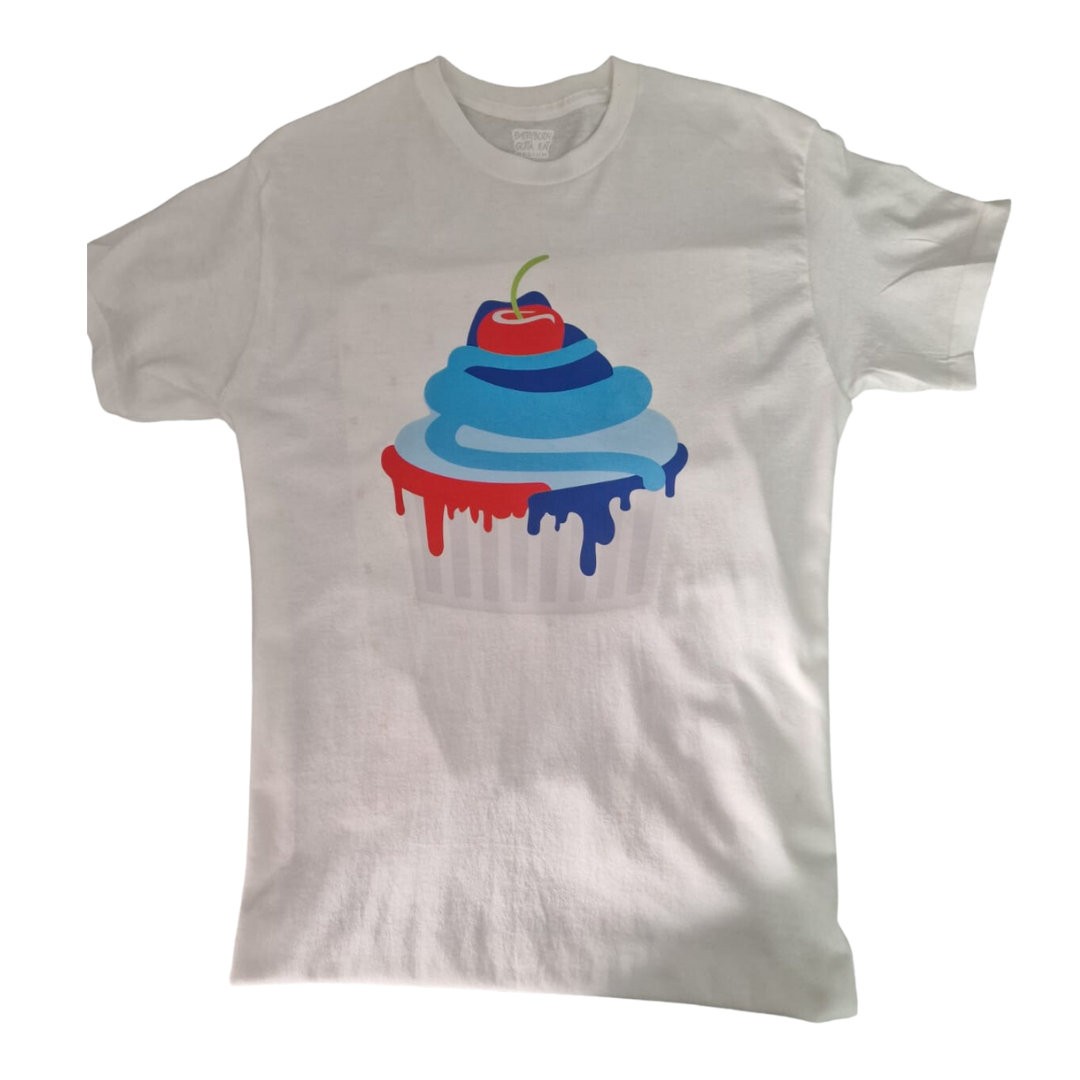 White cupcake t-shirt